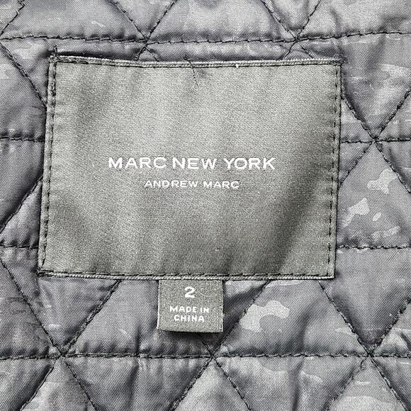 Marc New York Andrew Marc Coat Womens 2 Burgundy Wool Blend Hooded Asym Zip - Picture 14 of 16